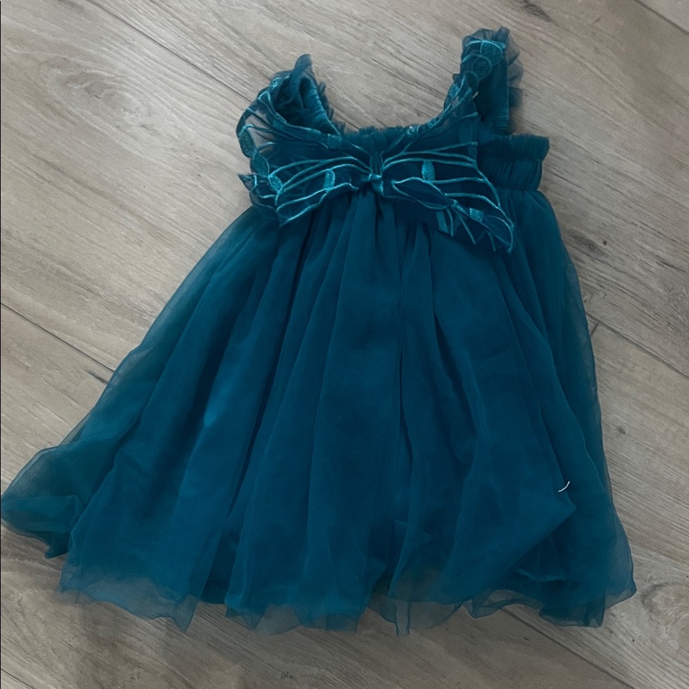 Turquoise tulle butterfly dress 2T
